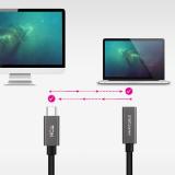 Nanocable - Cable Prolongador USB-C 3.2 Gen2x2 20Gbps 3A, 4K/60Hz, USB-C/M-USB-C/H, Negro, 1.5 m