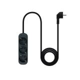 Nanocable - Regleta de Enchufes con 3 Tomas, 1.4 m, Negro