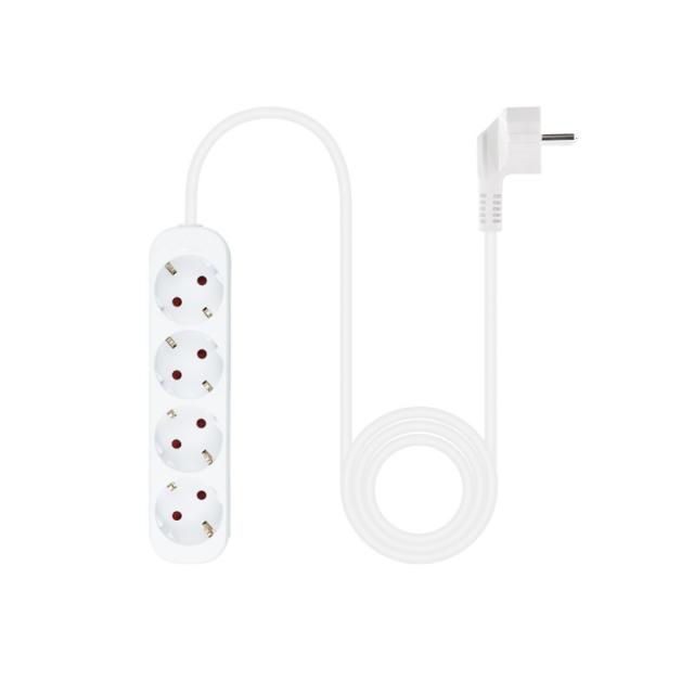 Nanocable - Regleta de Enchufes con 4 Tomas, 1.4 m, Blanco