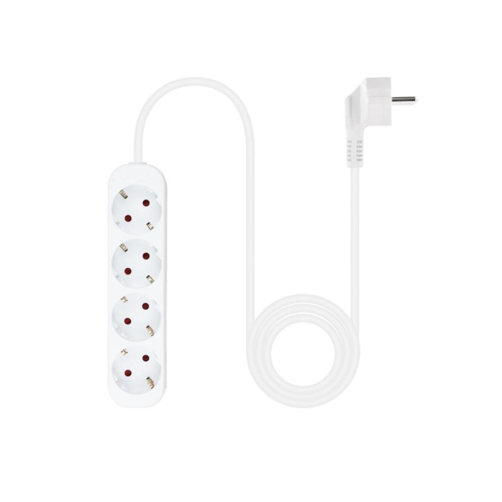 Nanocable - Regleta de Enchufes con 4 Tomas, 1.4 m, Blanco