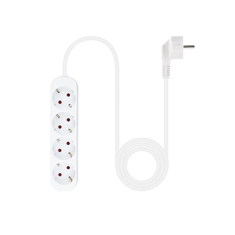 Nanocable - Regleta de Enchufes con 4 Tomas, 1.4 m, Blanco