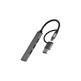 T''nB - HUBSLIM4 hub de interfaz USB 2.0 5000 Mbit/s Gris