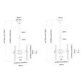 Neomounts - NM-C440BLACK Soporte de techo para monitor/TV 32-60" - alt. 56-91 cm