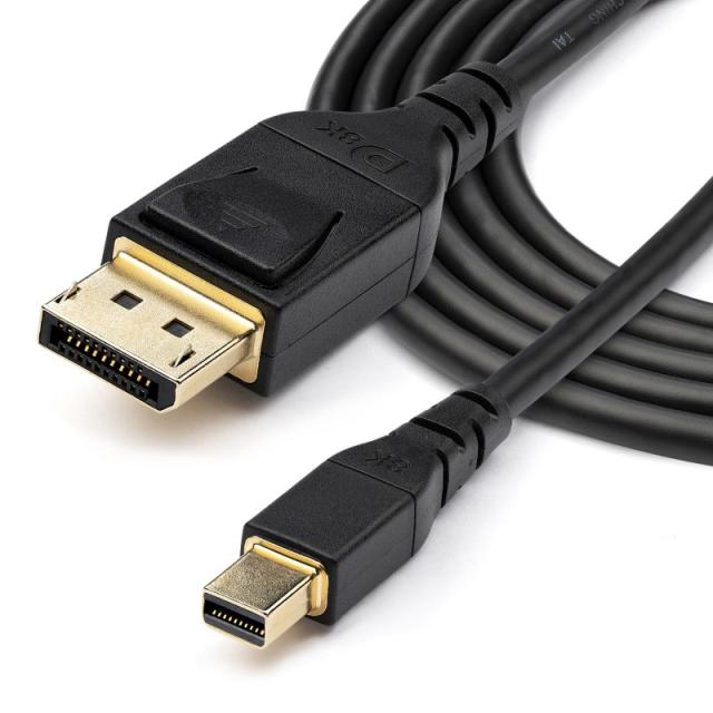 StarTech.com - Cable Adaptador de 2m Mini DisplayPort a DisplayPort 1.4 Certificado por VESA - HDR de 8K 60Hz HBR3 - Cable mDP a