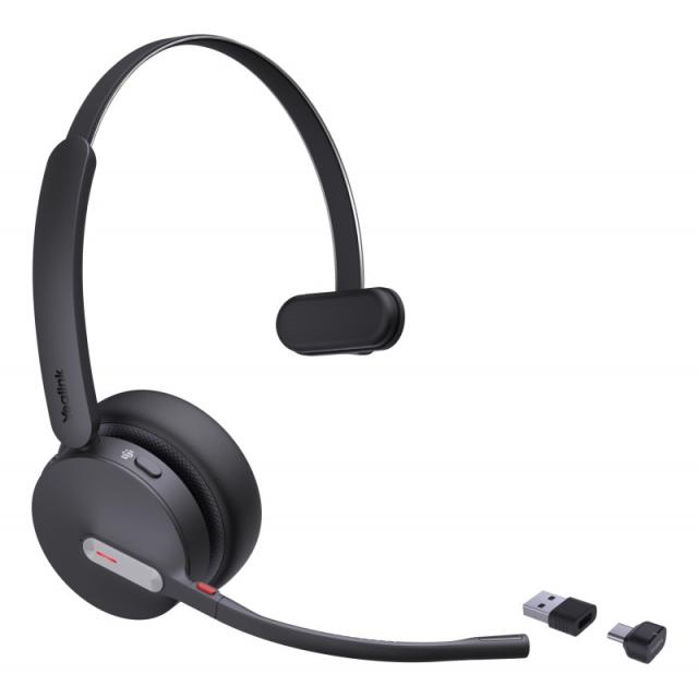Yealink - BH70 Mono Teams Auriculares Inalámbrico Diadema Oficina/Centro de llamadas USB Type-C / USB Type-A Bluetooth Negro