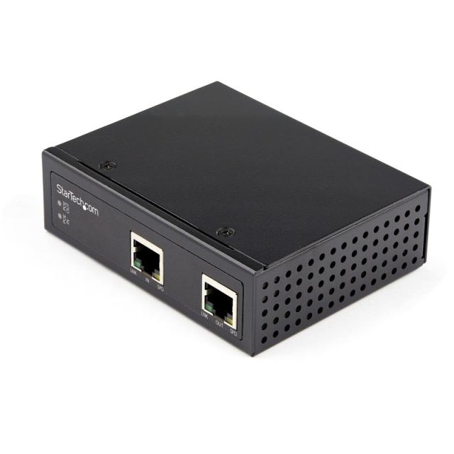 StarTech.com - Extensor Alargador Industrial Ethernet PoE Tipo Industrial de 1 Puerto Gigabit PoE++ de 60W 802.3bt - 100m (POEEX