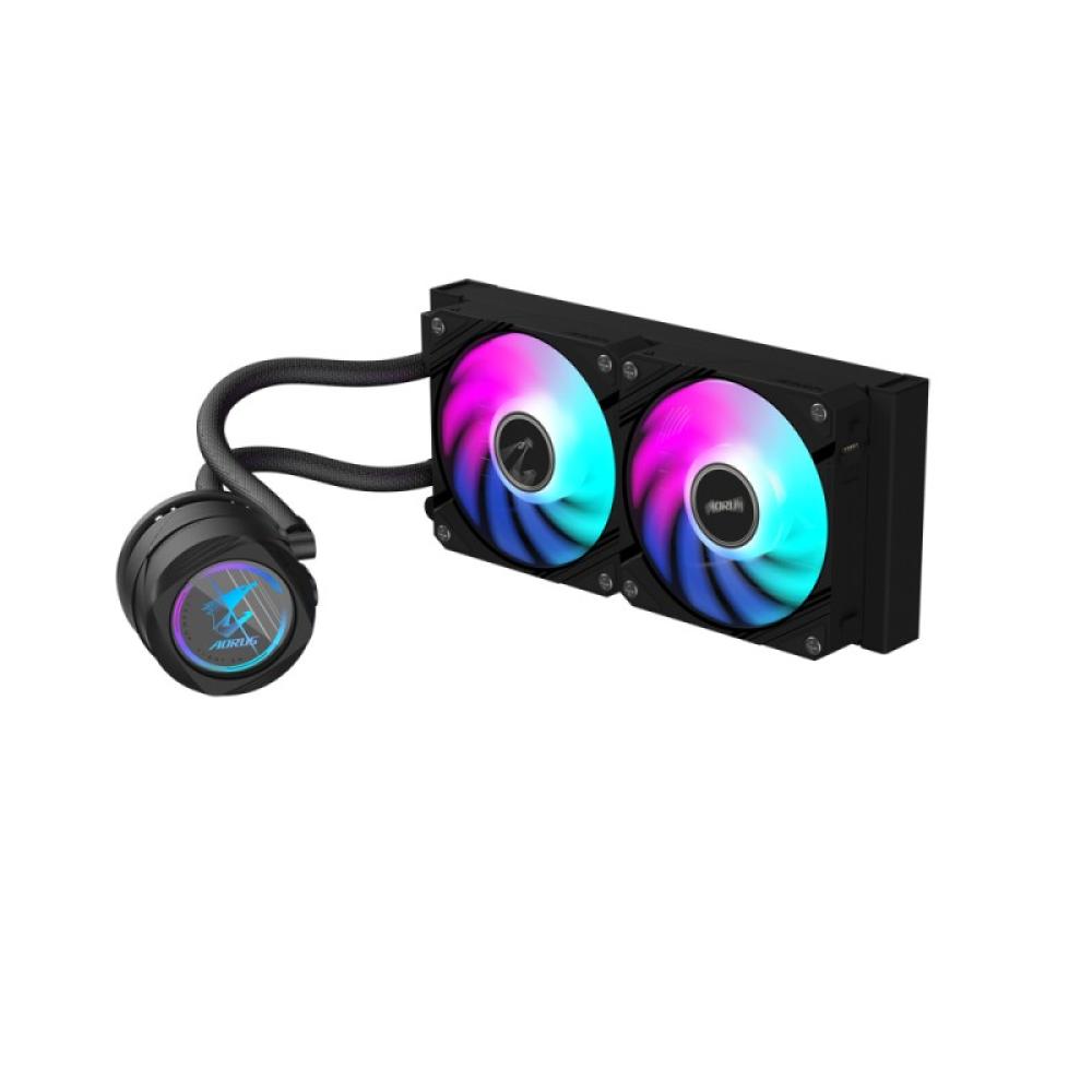 GIGABYTE - AORUS WATERFORCE II 240 Refrigerador de CPU líquido AIO - 2x ventiladores ARGB de 120 mm, mecanismo de conexión desli
