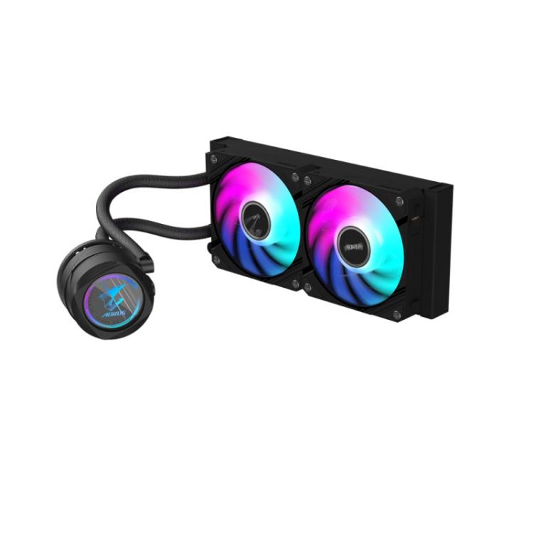 GIGABYTE - AORUS WATERFORCE II 240 Refrigerador de CPU líquido AIO - 2x ventiladores ARGB de 120 mm, mecanismo de conexión desli