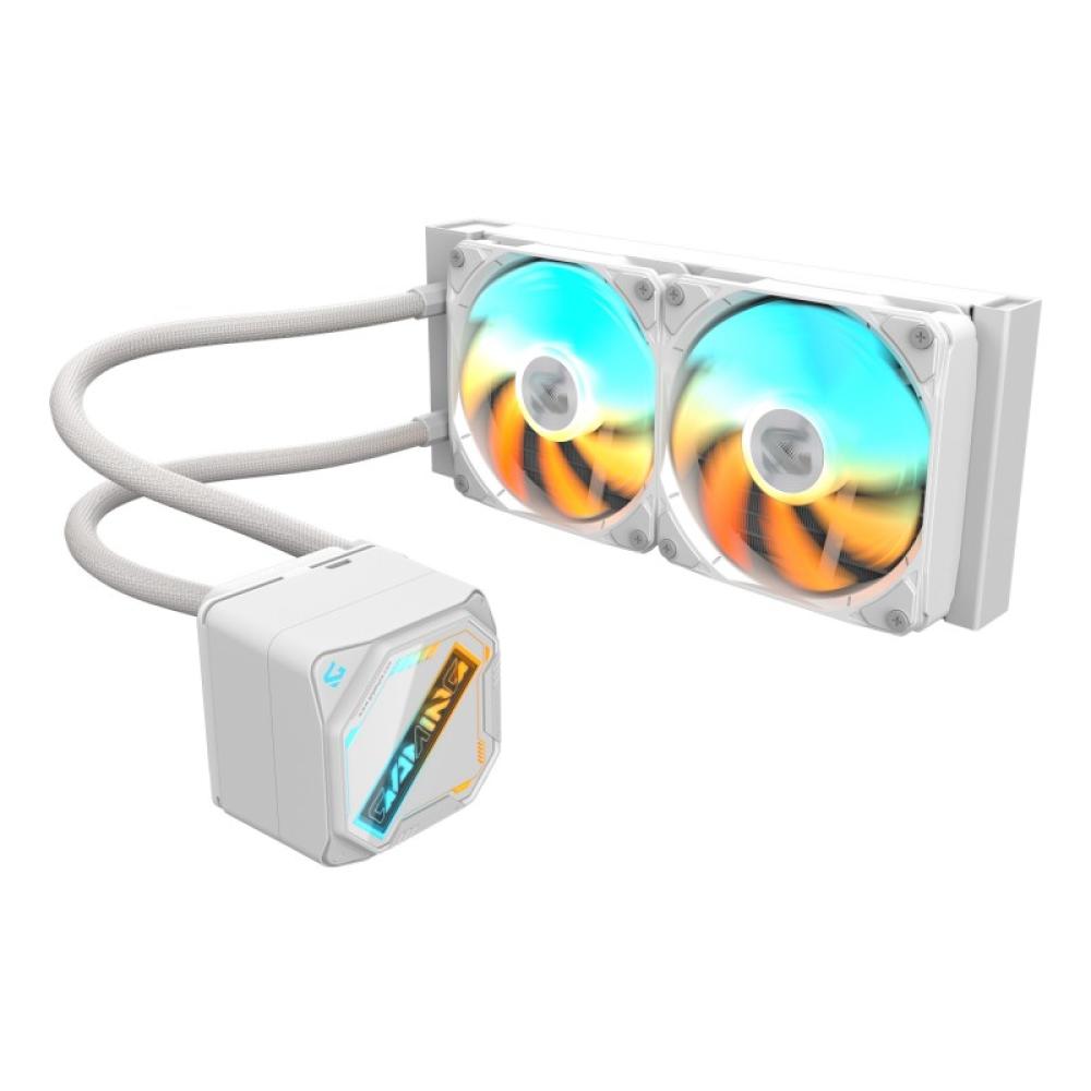 GIGABYTE - GAMING 240 ICE Refrigeración Líquida para CPU - 2x120mm Ventiladores ARGB, mecanismo de enclavamiento deslizante, DAI