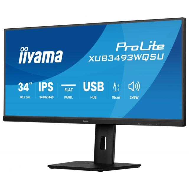 iiyama - ProLite XUB3493WQSU-B6 pantalla para PC 86,4 cm (34") 3440 x 1440 Pixeles UltraWide Quad HD LED Negro