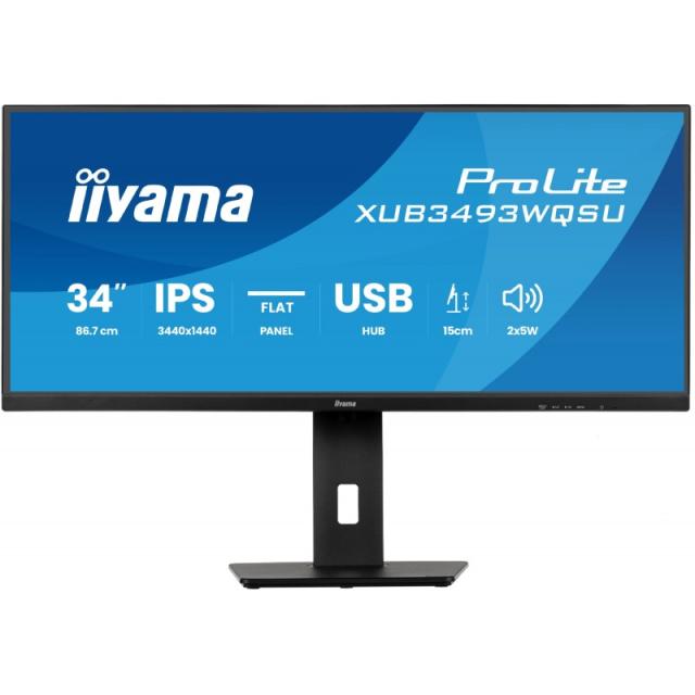 iiyama - ProLite XUB3493WQSU-B6 pantalla para PC 86,4 cm (34") 3440 x 1440 Pixeles UltraWide Quad HD LED Negro