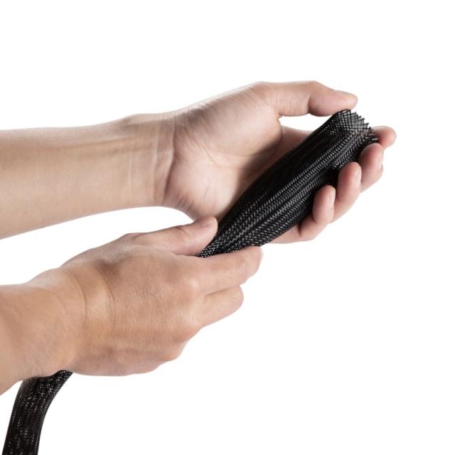 AISENS - Organizador de cable poliéster 20mm, Negro, 1.0m