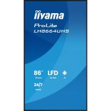 iiyama - LH8664UHS-B3AG pantalla de señalización Pantalla plana para señalización digital 2,17 m (85.6") Wifi 450 cd / m² 4K Ult