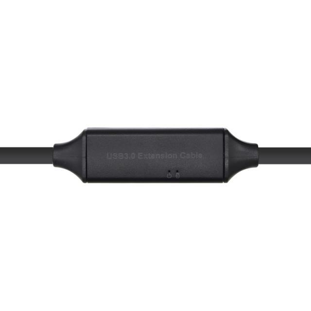 AISENS - Cable USB 3.0 Prolongador con amplificador y alim., Tipo A/M-A/H, Negro, 10m