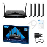 Cudy - P5 router inalámbrico Gigabit Ethernet Doble banda (2,4 GHz / 5 GHz) 5G Negro