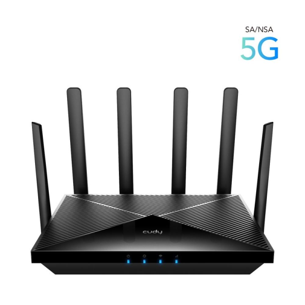 Cudy - P5 router inalámbrico Gigabit Ethernet Doble banda (2,4 GHz / 5 GHz) 5G Negro