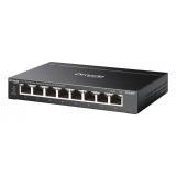 TP-Link - Omada ES208GP switch Gestionado L2 Gigabit Ethernet (10/100/1000) Energía sobre Ethernet (PoE) DIN rail Negro