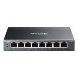 TP-Link - Omada ES208GP switch Gestionado L2 Gigabit Ethernet (10/100/1000) Energía sobre Ethernet (PoE) DIN rail Negro