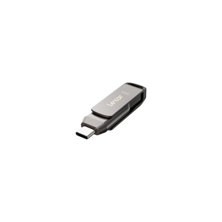 Lexar - JumpDrive Dual Drive D400 unidad flash USB 64 GB USB Type-A / USB Type-C 3.2 Gen 1 (3.1 Gen 1) Plata
