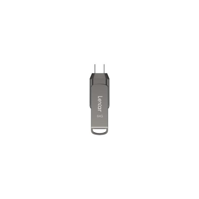 Lexar - JumpDrive Dual Drive D400 unidad flash USB 64 GB USB Type-A / USB Type-C 3.2 Gen 1 (3.1 Gen 1) Plata