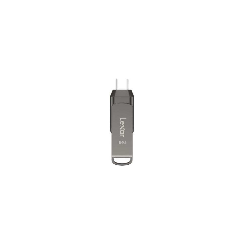Lexar - JumpDrive Dual Drive D400 unidad flash USB 64 GB USB Type-A / USB Type-C 3.2 Gen 1 (3.1 Gen 1) Plata