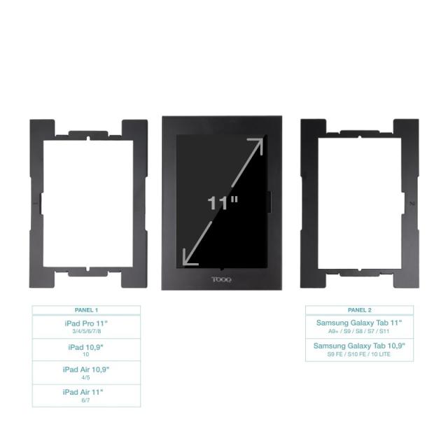 TooQ - Marco Antirrobo para Tablets de 11”, Negro