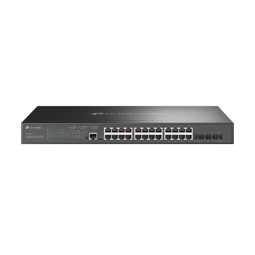 TP-Link - Omada SG3428XMP switch Gestionado L2+ Gigabit Ethernet (10/100/1000) Energía sobre Ethernet (PoE) 1U Negro