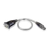 ATEN - UC232A cable de serie Negro, Acero inoxidable, Transparente 0,35 m USB tipo A DB-9