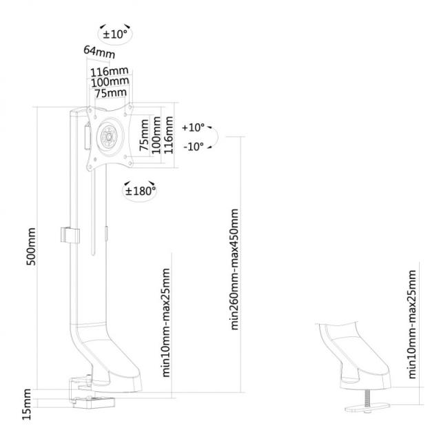 Neomounts - FPMA-D860BLACK Brazo de monitor 10-32"