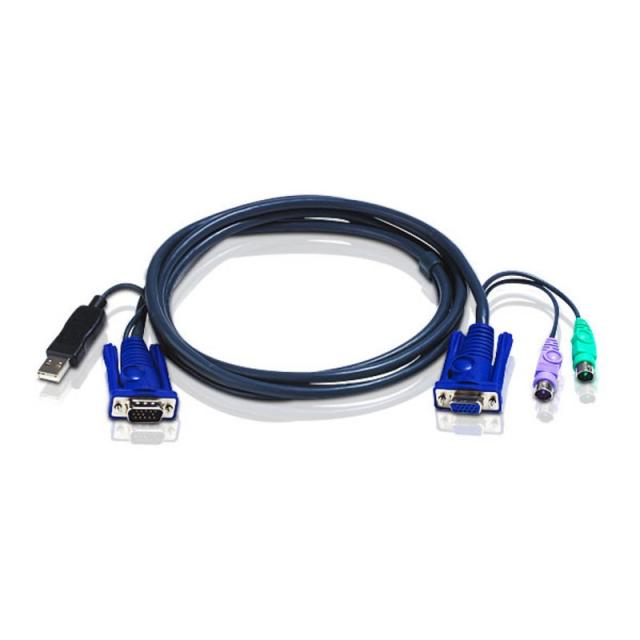 ATEN - 2L5503UP cable para video, teclado y ratón (kvm) Negro 3 m