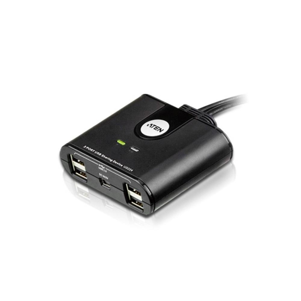 ATEN - Switch de periféricos USB 2.0 de 2 x 2 puertos