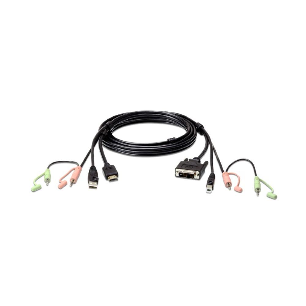 ATEN - Cable KVM HDMI a DVI-D USB con audio de 1,8 m