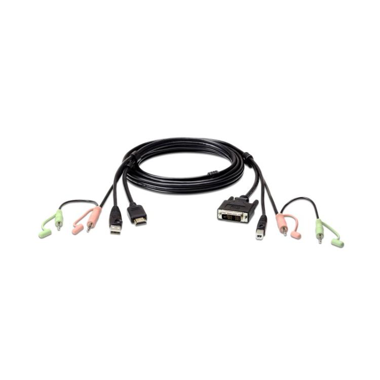 ATEN - Cable KVM HDMI a DVI-D USB con audio de 1,8 m