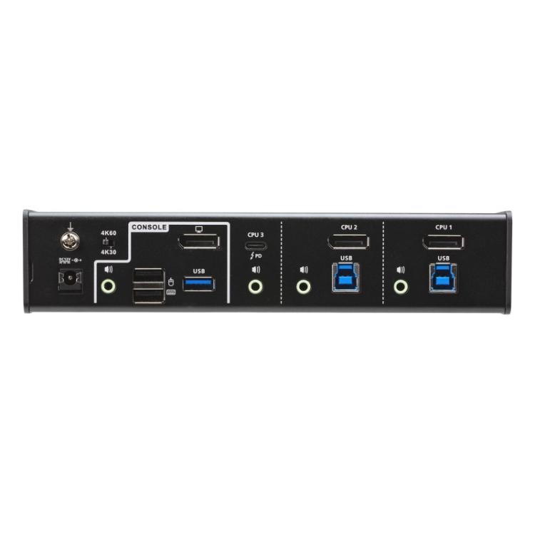 ATEN - Switch KVMP™ híbrido USB-C DisplayPort de 3 puertos