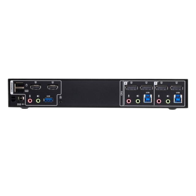 ATEN - Matriz de vídeo en formato compacto KVM DisplayPort 4K dual display de 2 puertos con Boundless Switching