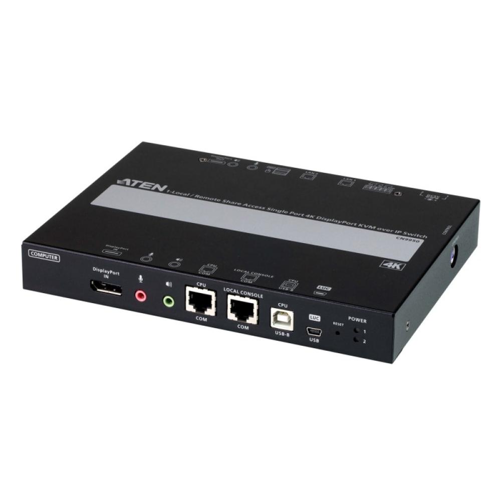 ATEN - 1 switch KVM a través de IP DisplayPort 4K de un solo puerto para acceso a recurso compartido local/remoto