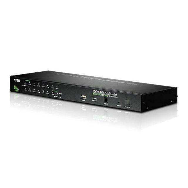 ATEN - Switch KVM VGA PS/2-USB de 16 puertos con puerto para conexión en cadena y periféricos USB