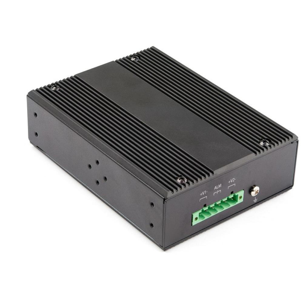 StarTech.com - Switch Conmutador Industrial Ethernet Gigabit 6 Puertos - 4x RJ45 PoE - 2 Ranuras SFP PoE+ de 30W 12-48VDC DIN (I