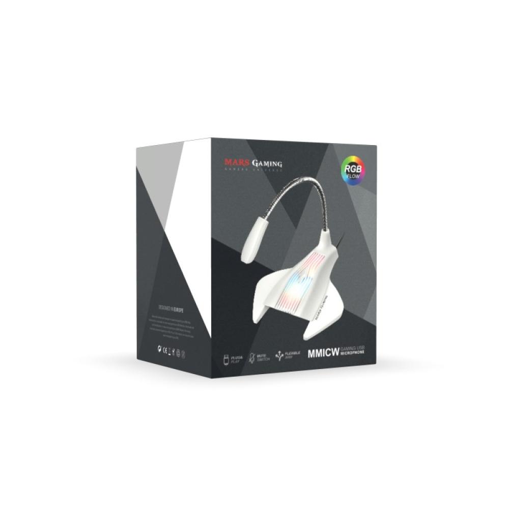 Mars Gaming - MMICX, Micrófono Estudio Profesional LED, Mute, USB+Jack 3.5mm, Negro
