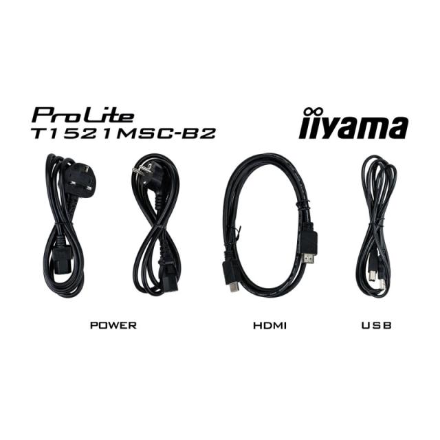 iiyama - ProLite T1521MSC-B2 pantalla para PC 38,1 cm (15") 1024 x 768 Pixeles XGA LED Pantalla táctil Mesa Negro