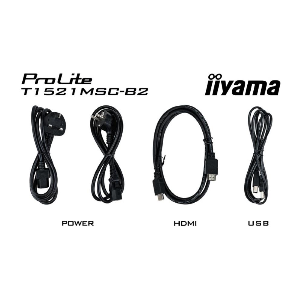 iiyama - ProLite T1521MSC-B2 pantalla para PC 38,1 cm (15") 1024 x 768 Pixeles XGA LED Pantalla táctil Mesa Negro
