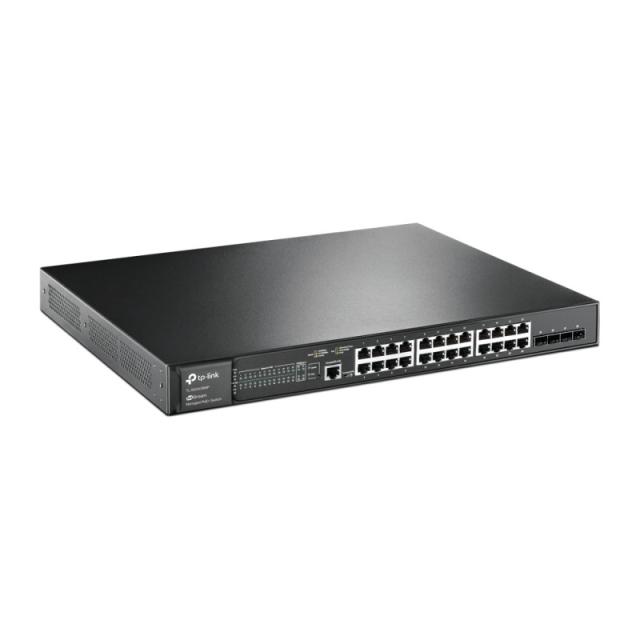 TP-Link - JetStream TL-SG3428MP switch Gestionado L2+ Gigabit Ethernet (10/100/1000) Energía sobre Ethernet (PoE) 1U Negro