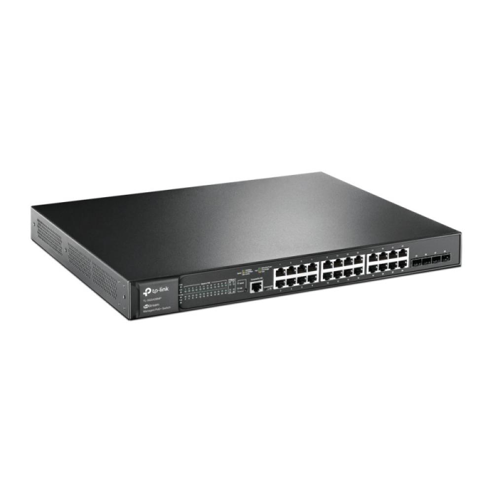 TP-Link - JetStream TL-SG3428MP switch Gestionado L2+ Gigabit Ethernet (10/100/1000) Energía sobre Ethernet (PoE) 1U Negro