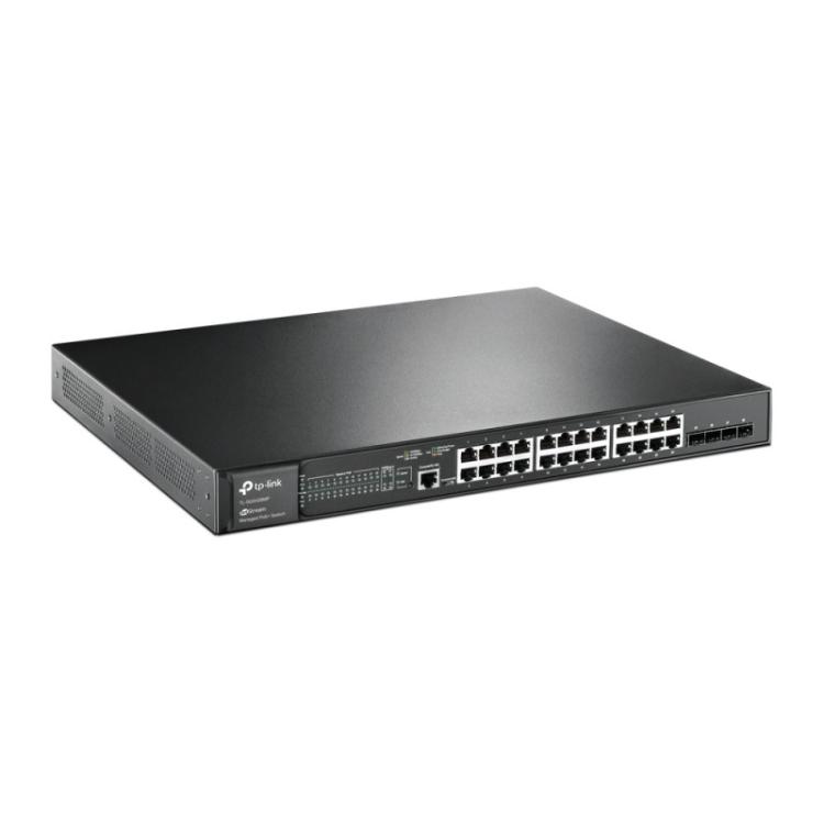 TP-Link - JetStream TL-SG3428MP switch Gestionado L2+ Gigabit Ethernet (10/100/1000) Energía sobre Ethernet (PoE) 1U Negro