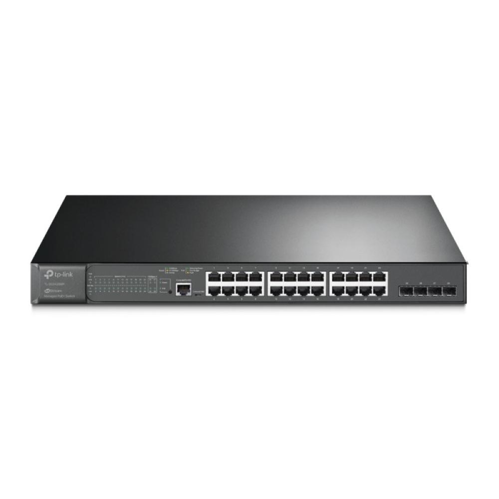 TP-Link - JetStream TL-SG3428MP switch Gestionado L2+ Gigabit Ethernet (10/100/1000) Energía sobre Ethernet (PoE) 1U Negro
