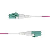 StarTech.com - Cable de Fibra Óptica Multimodo OM4 LC a LC UPC de 15m - 50/125µm - 40G/100G - Violeta Érica - LOMMF/VCSE - Cable