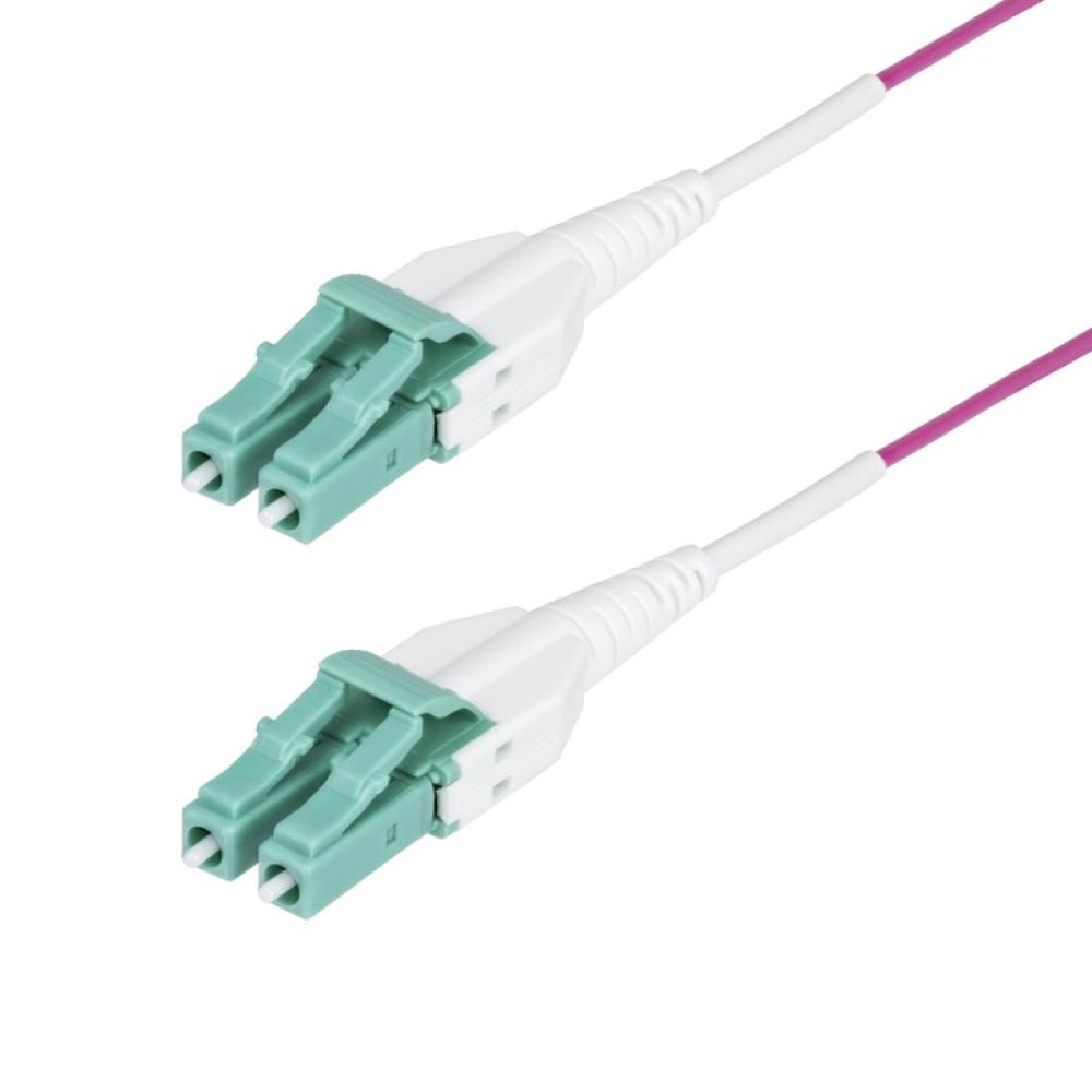 StarTech.com - Cable de Fibra Óptica Multimodo OM4 LC a LC UPC de 15m - 50/125µm - 40G/100G - Violeta Érica - LOMMF/VCSE - Cable