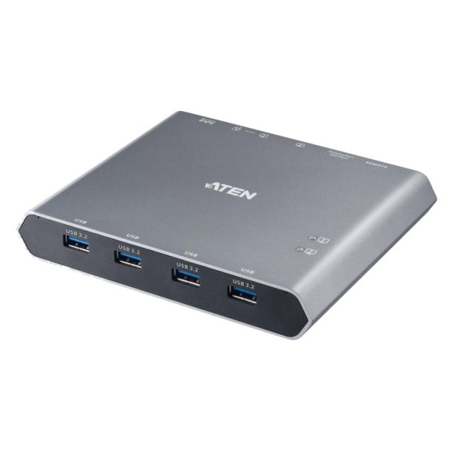 ATEN - Conmutador KVM 4K DisplayPort USB-C de 2 puertos con paso de corriente