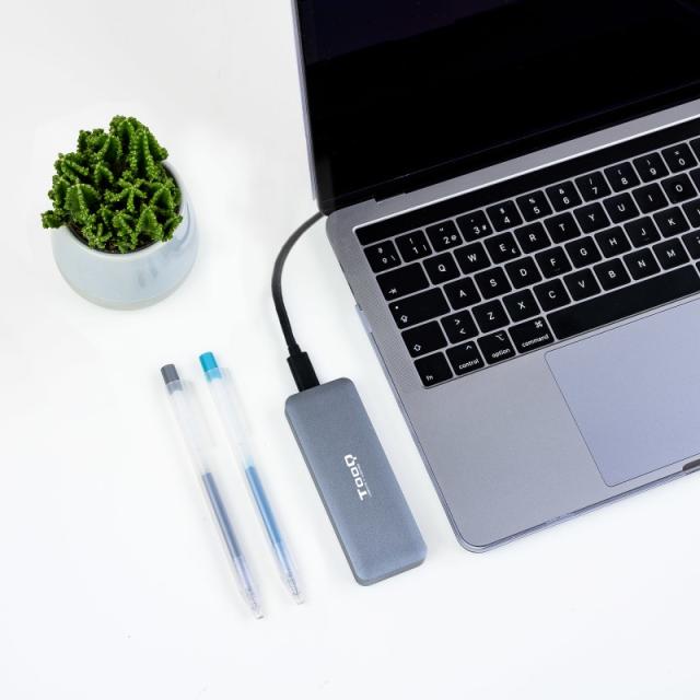 TooQ - TQE-2281G caja para disco duro externo Caja externa para unidad de estado sólido (SSD) Gris M.2