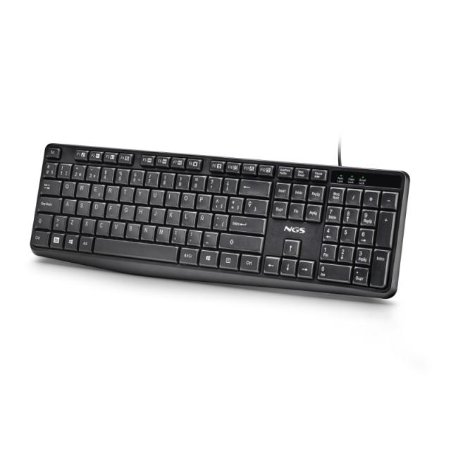 NGS - FUNKY V4 (QUERTY, ES) teclado Hogar / Oficina USB QWERTY Español Negro